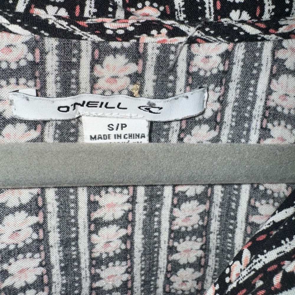 O'Neill Black and White Striped Button Down Shirt - Picture 3 of 3